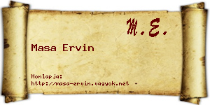 Masa Ervin névjegykártya