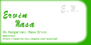 ervin masa business card